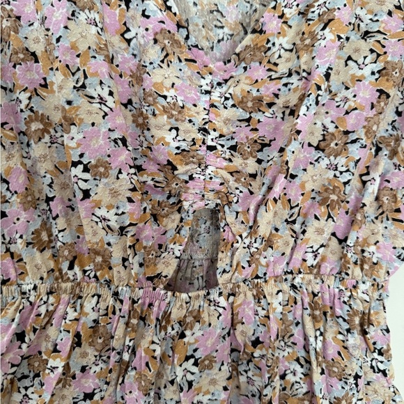 Saltwater LUXE Floral Mini Dress - Pink, Cream, and Black - Picture 3 of 8